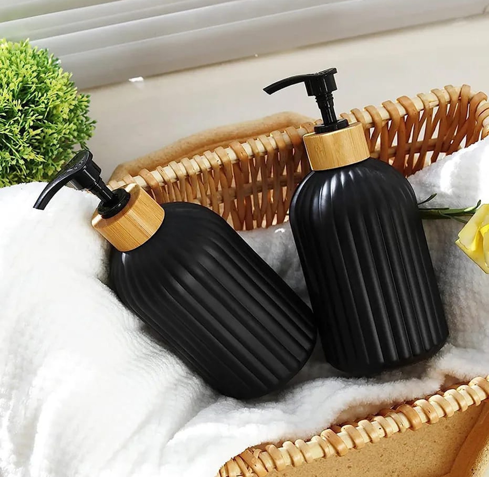 Luxury Glass Lotion Bottle Soap and Gel Dispenser Shower Gel  image