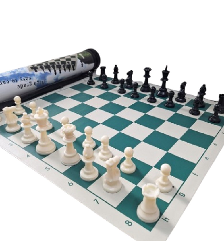 Portable Tournament Chess Board Game Mat size 50cm by 50cm + FREE Carrier Bag and a free chess watch   image