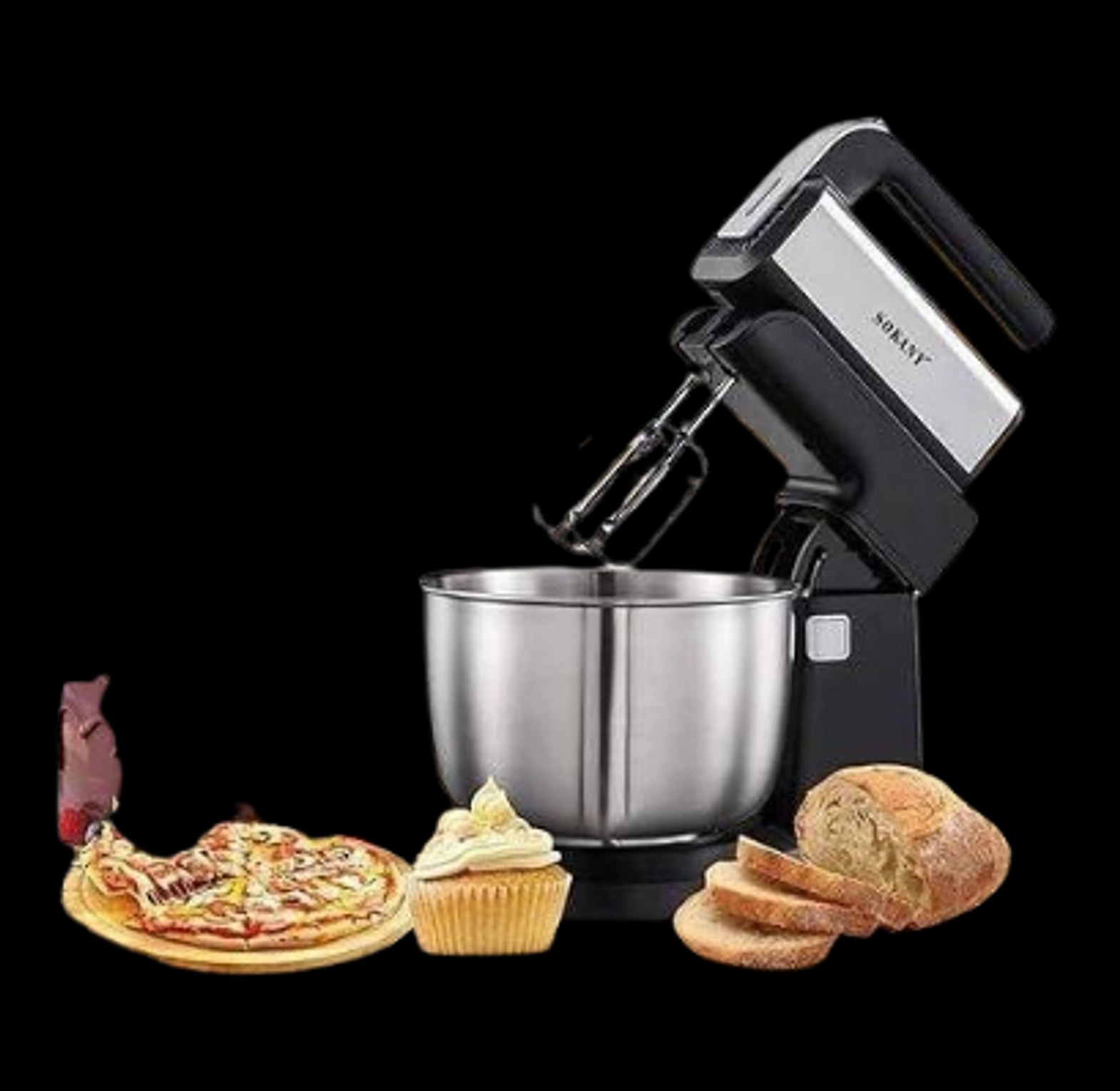 Stand Mixer.  Sokany Quality Kitchen Stand Mixer With Stainless Steel 3.5L Bowl Egg Whisk, Dough Hook, Flat Beater image