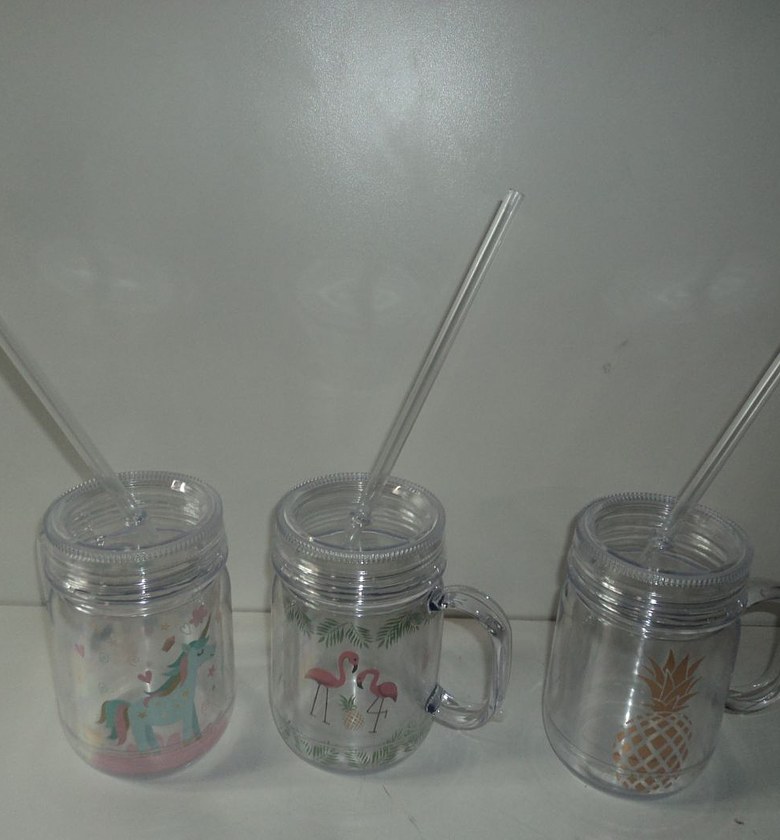 CUP WITH A LID + STRAW, V image