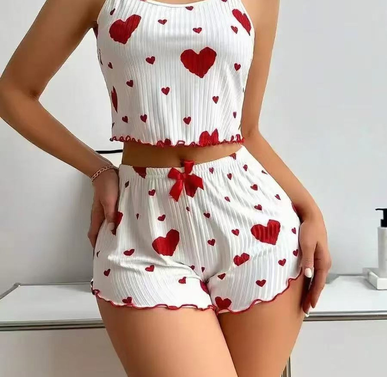 Summer Sleepwear Women Heart Print  image