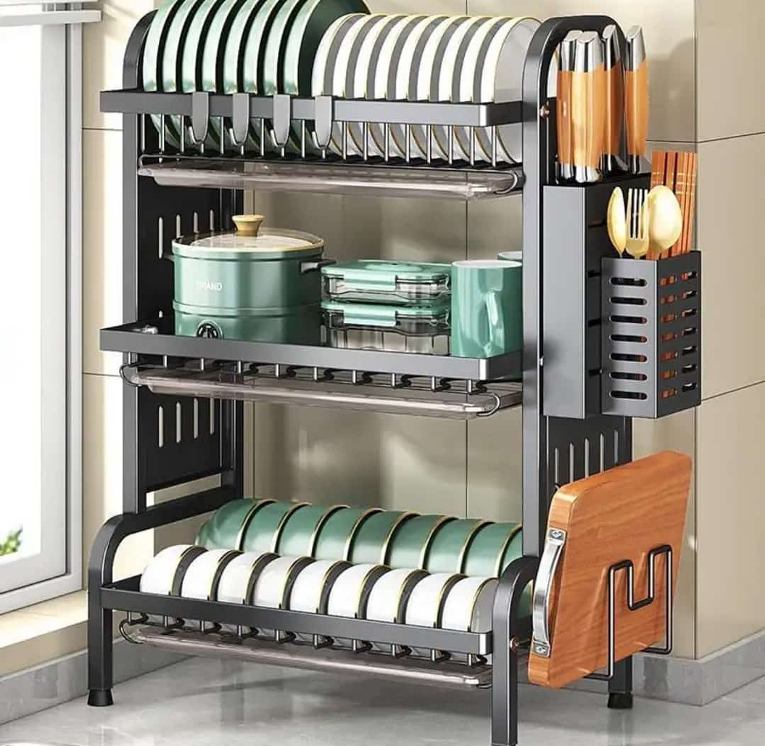 Kitchen Dish Bowl Drainer Storage Rack  image