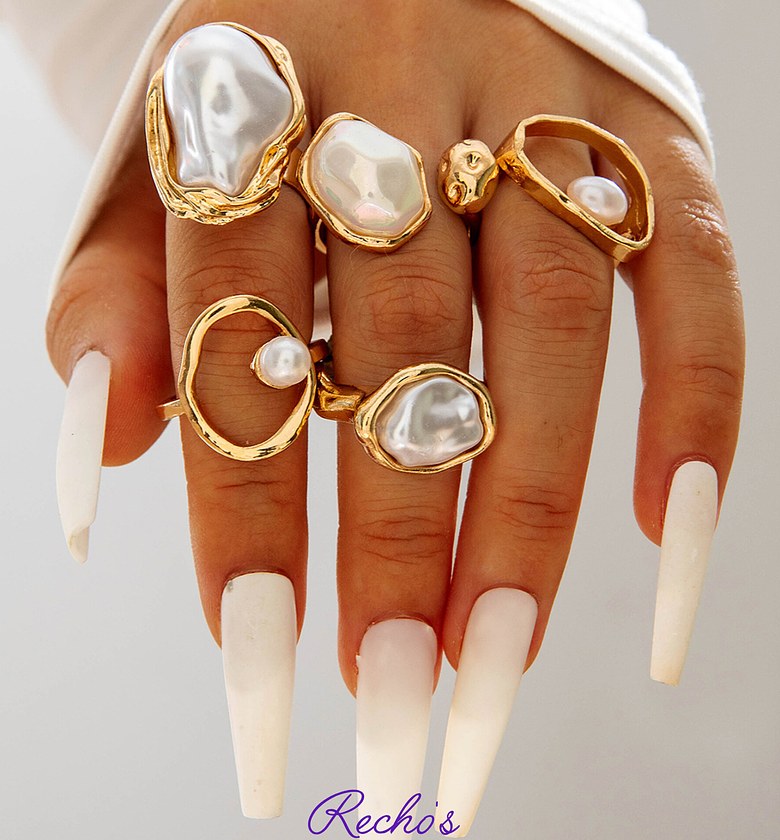 5 pearl ringset  image