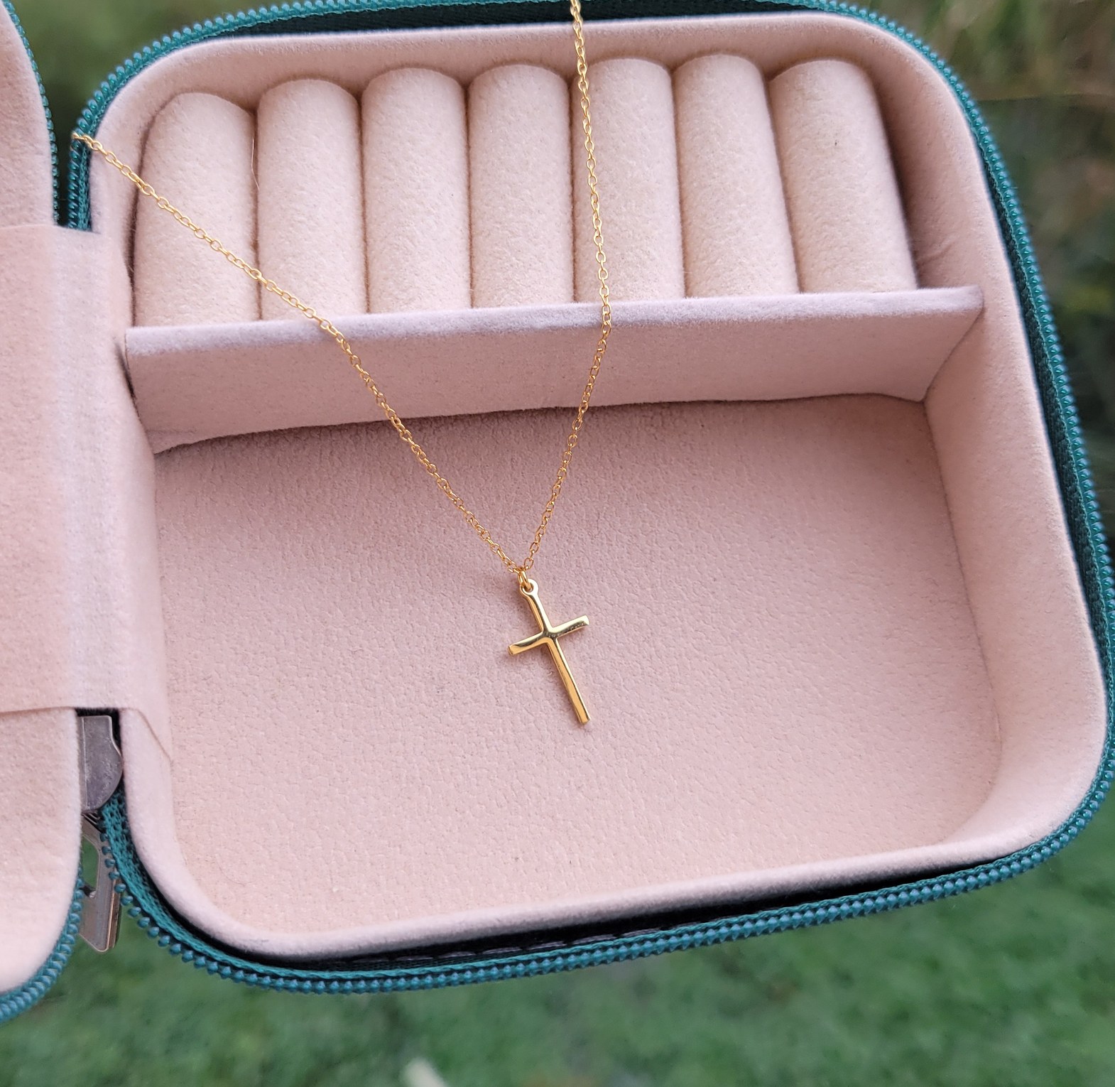 Dainty cross necklace  image