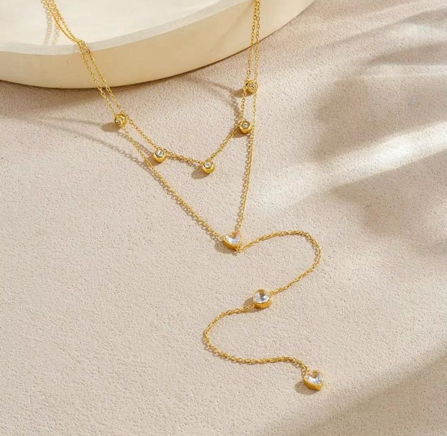 Heart Drop Layered Necklace  image