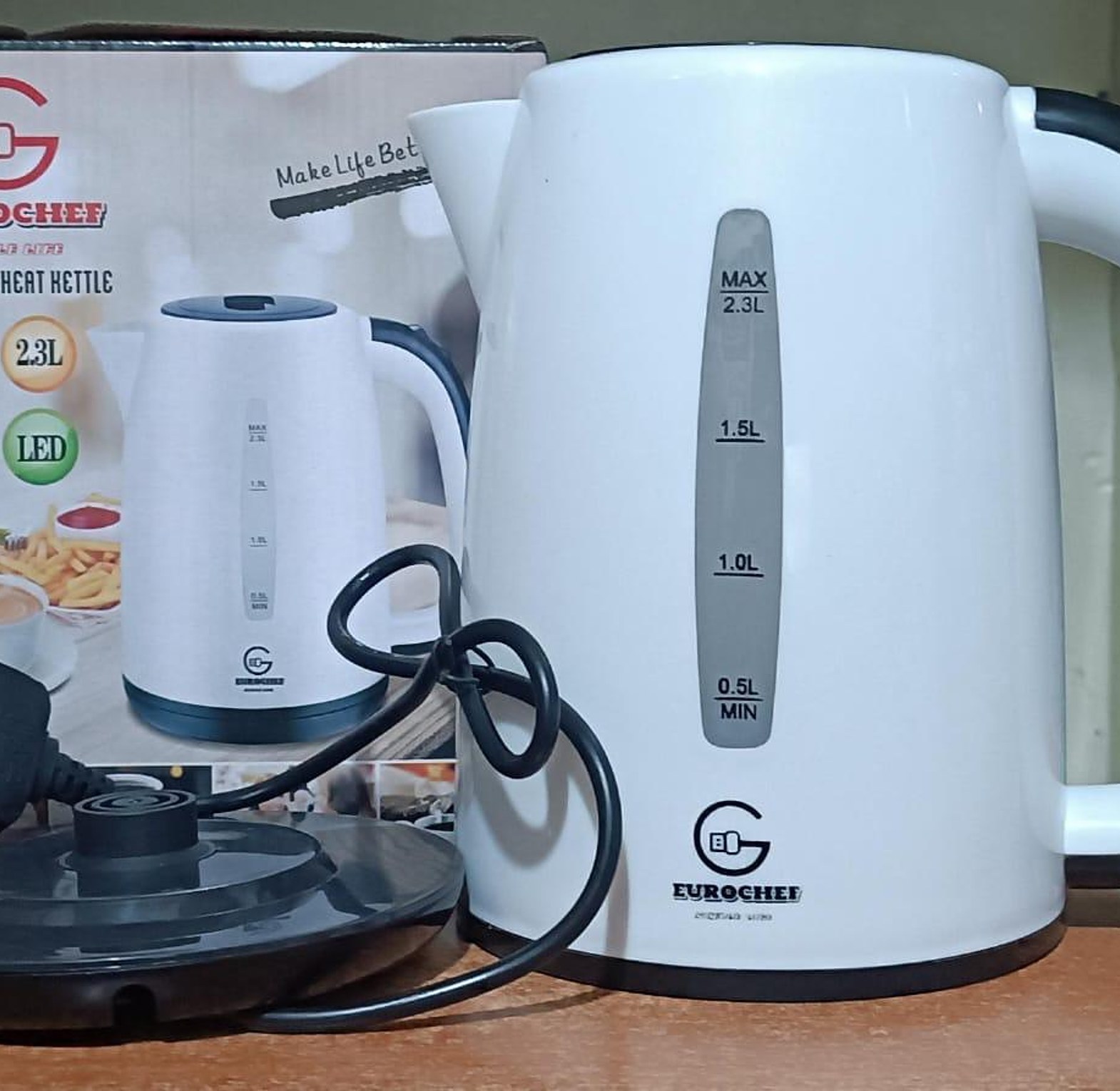 Eurochef Automatic Shut Off Stainless Electric Water Heater Kettle Boiling Jug  image