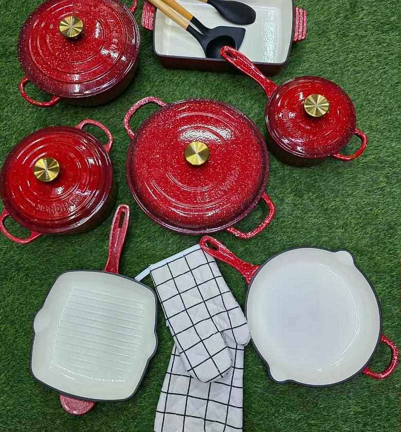Elite Chef 11-Piece Enamel Cast Iron Cookware Collection image