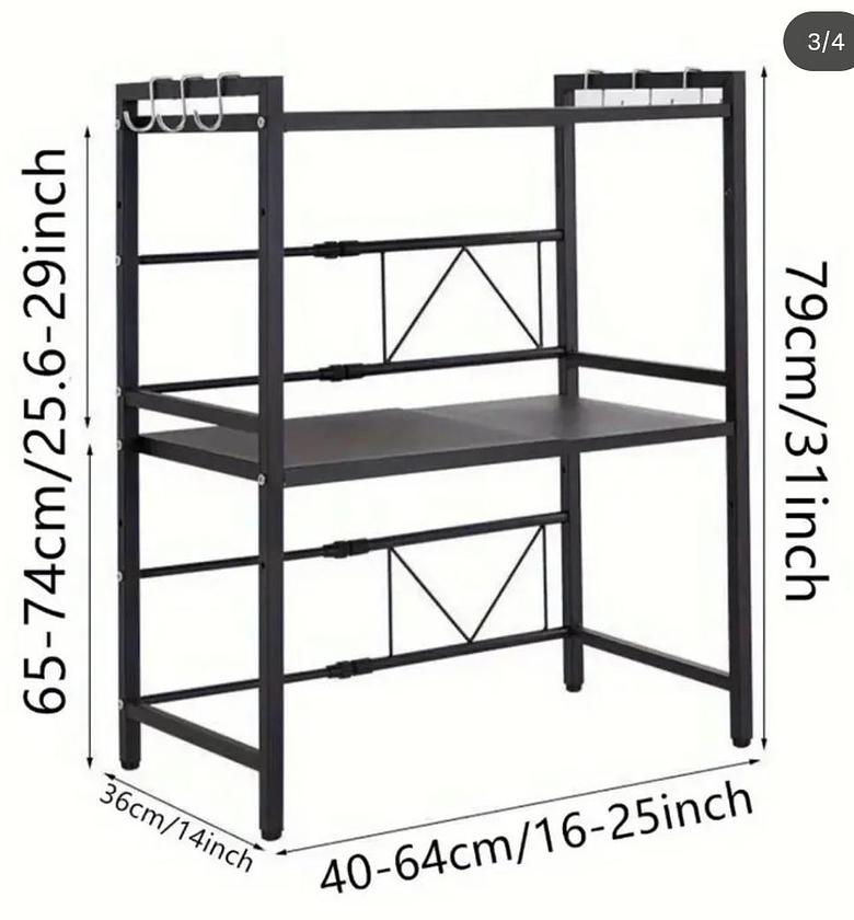 Double layer Adjustable Microwave Stand image