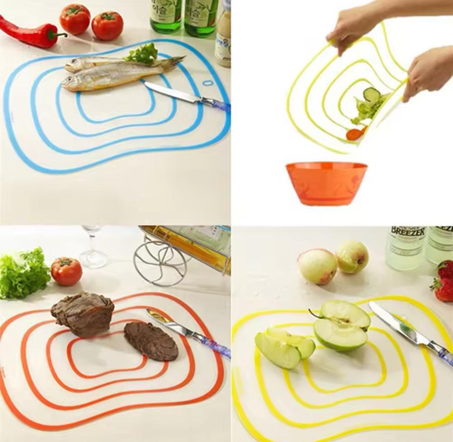 4-Piece Non-Slip Flexible Cutting Board Set image