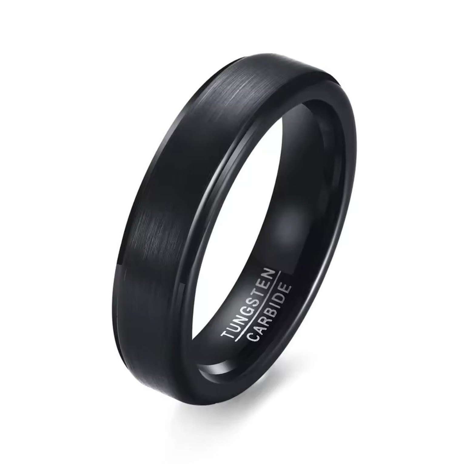 Minimalist Tungsten Carbide Men's Ring - 5mm Matte Band image