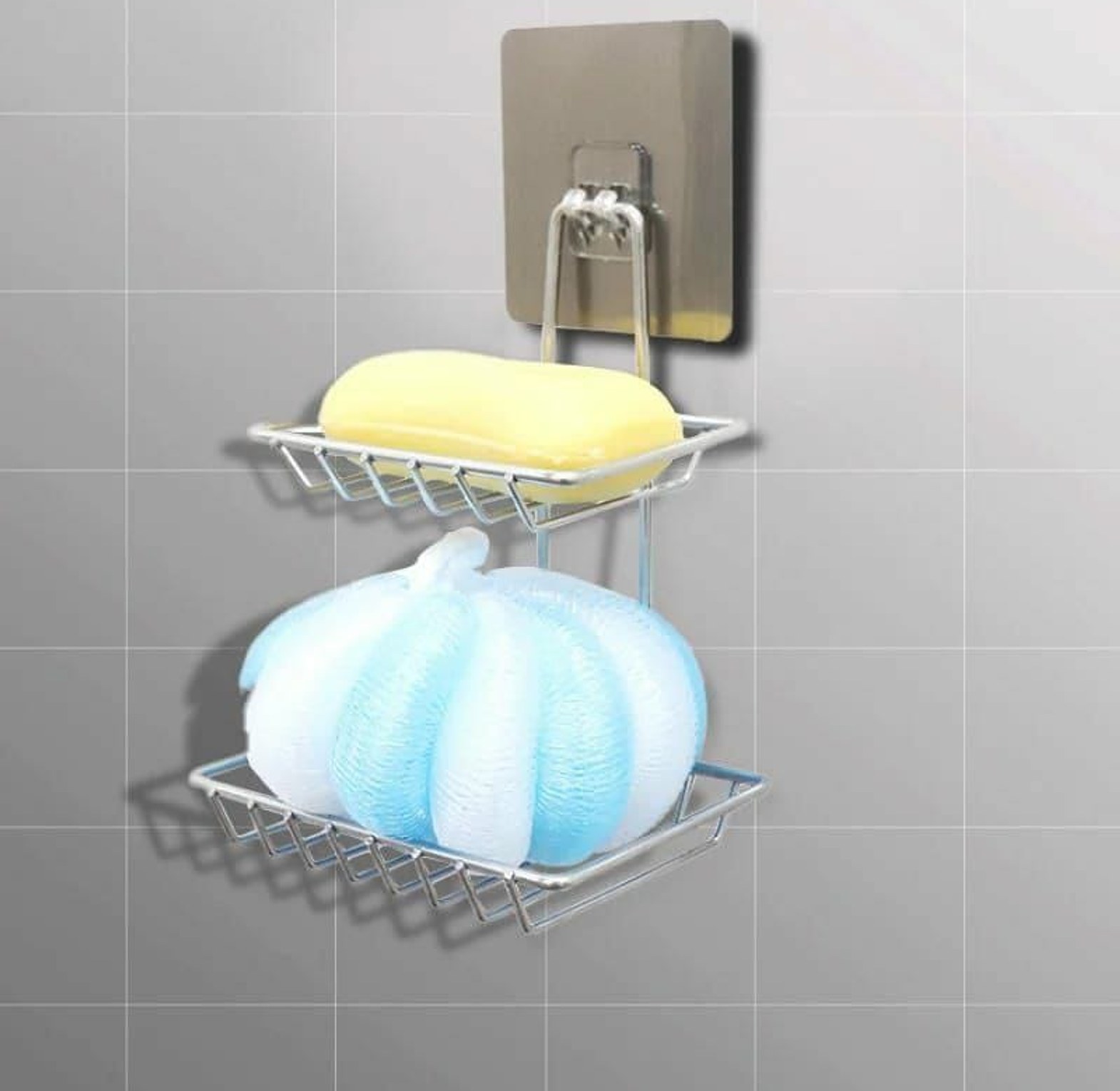 Stainless Steel Double Soap Dish Holder image
