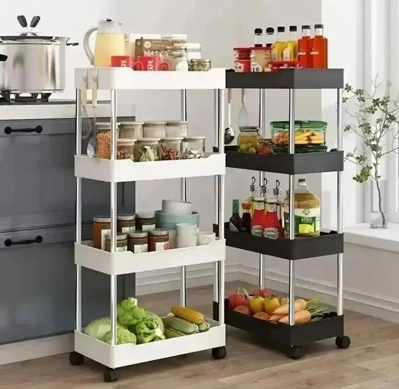 4 layer multipurpose storage rack with wheels image