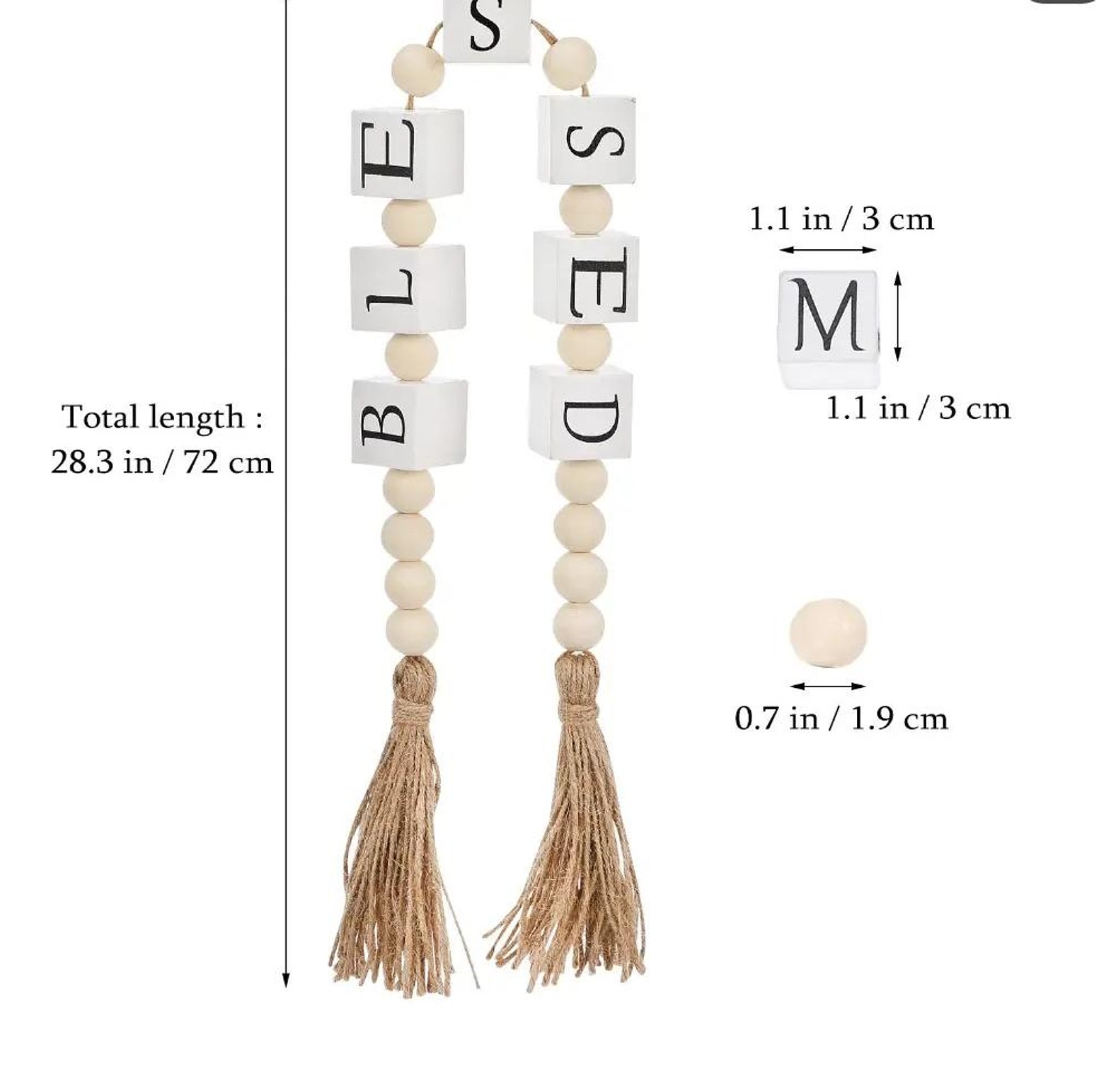 Wooden Bead Garland with Hand Polished Beads image