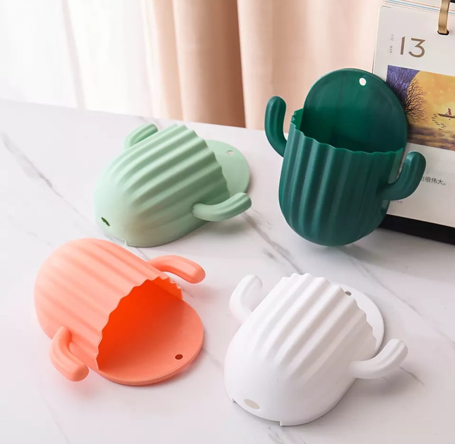 Household Wall Self-adhesive Cactus Storage Rack image