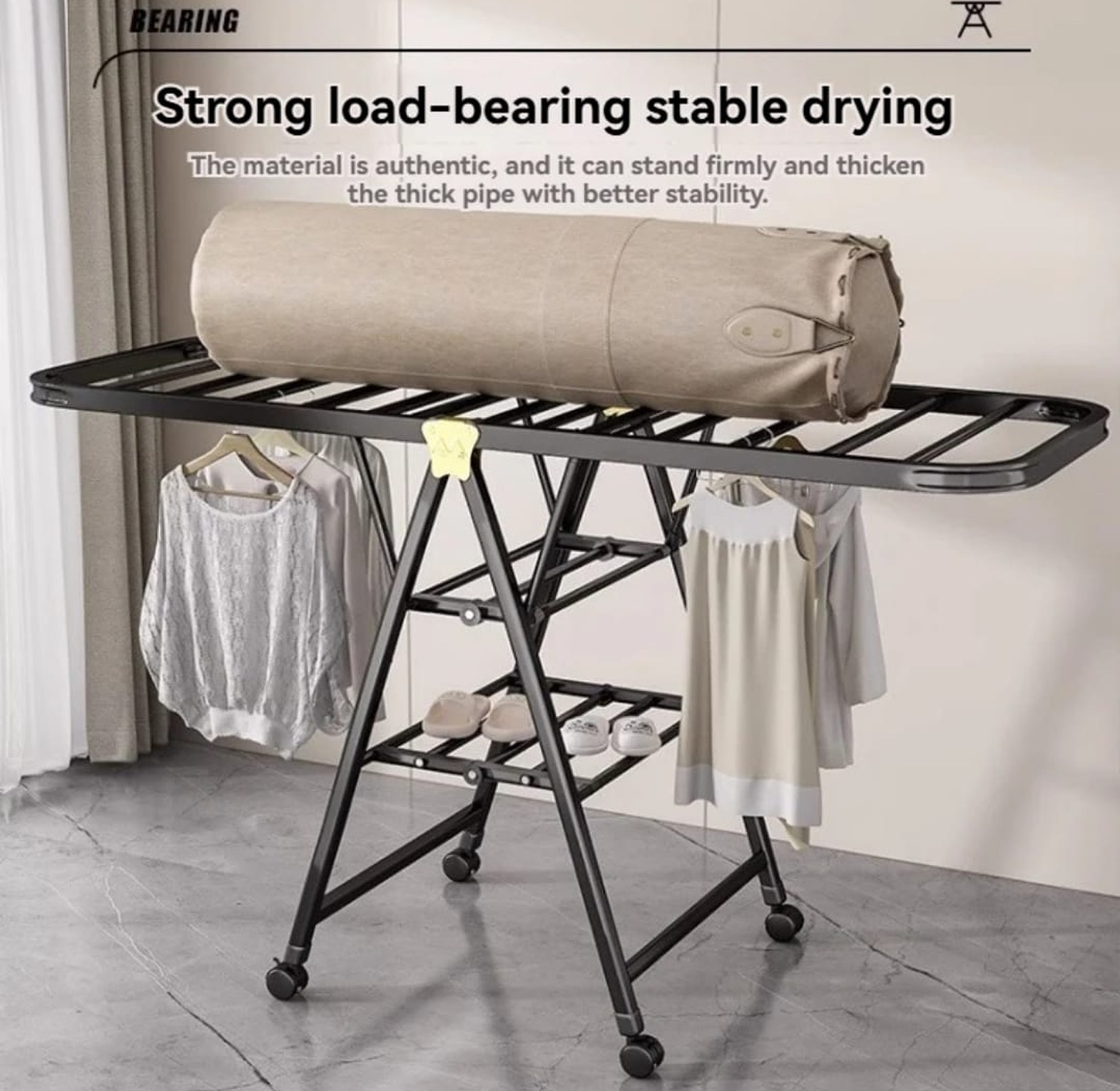 Folding Clothes Drying Rack Floor-standing image
