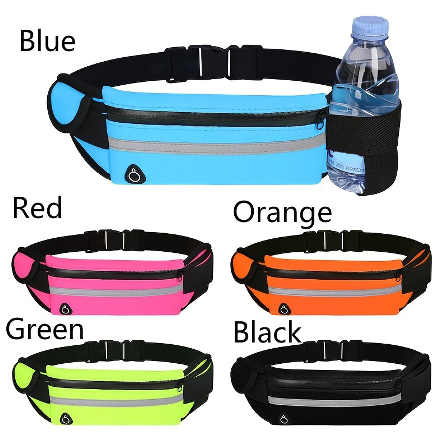 Running Belt Waist Bag with Bottle Holder  image