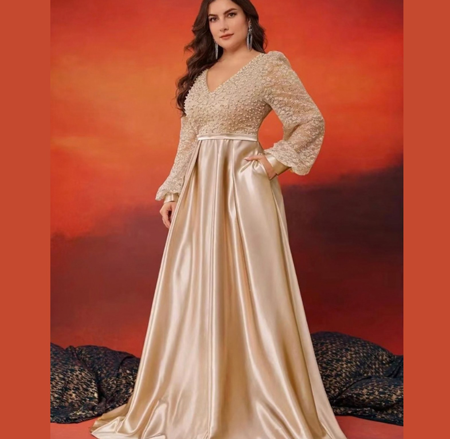 Aurelia Embellished Satin Gown image