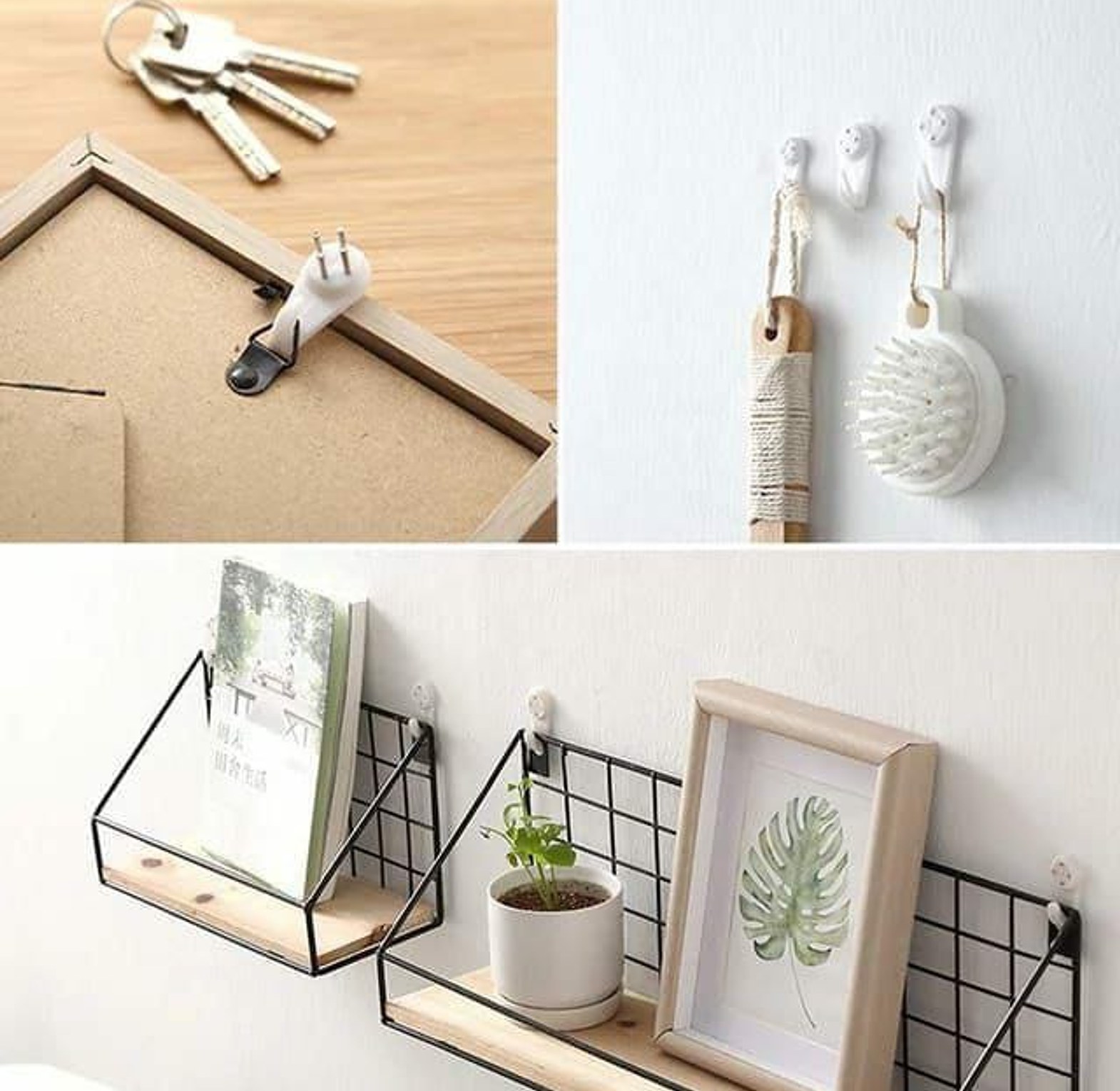 Multipurpose white Hooks needle like 10pc  image