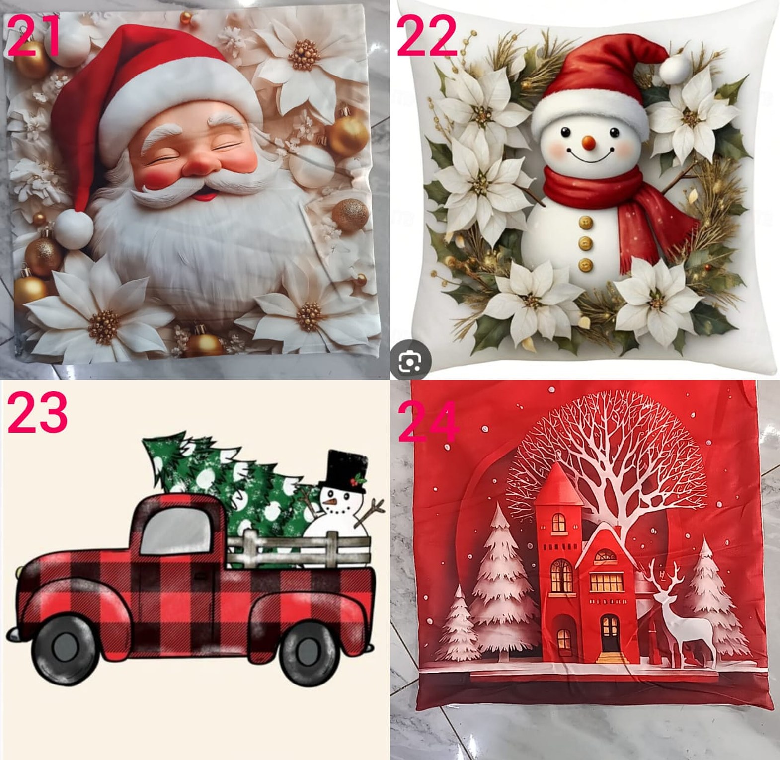 Christmas Pillow Covers (No Filler) for Christmas Decoration Throw Pillow Covers  image