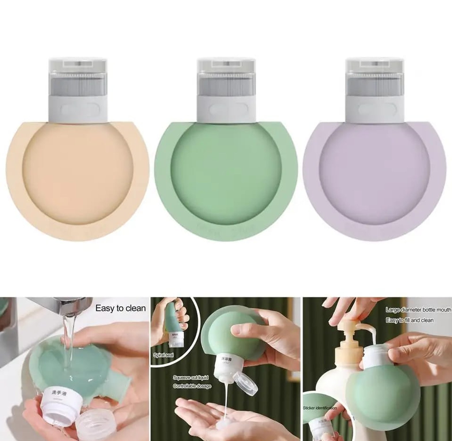 3Pcs/Set Silicone Bottle Lotion Container image