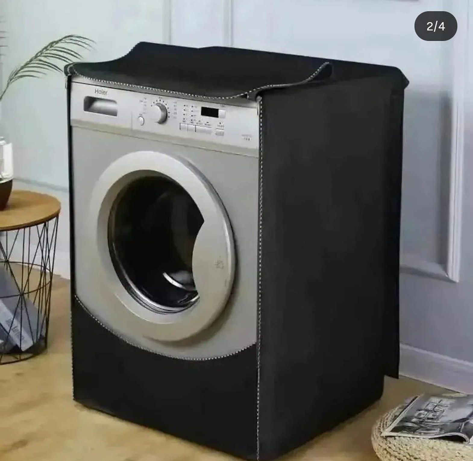 Black Front Load Waterproof Washing Machine Cover image