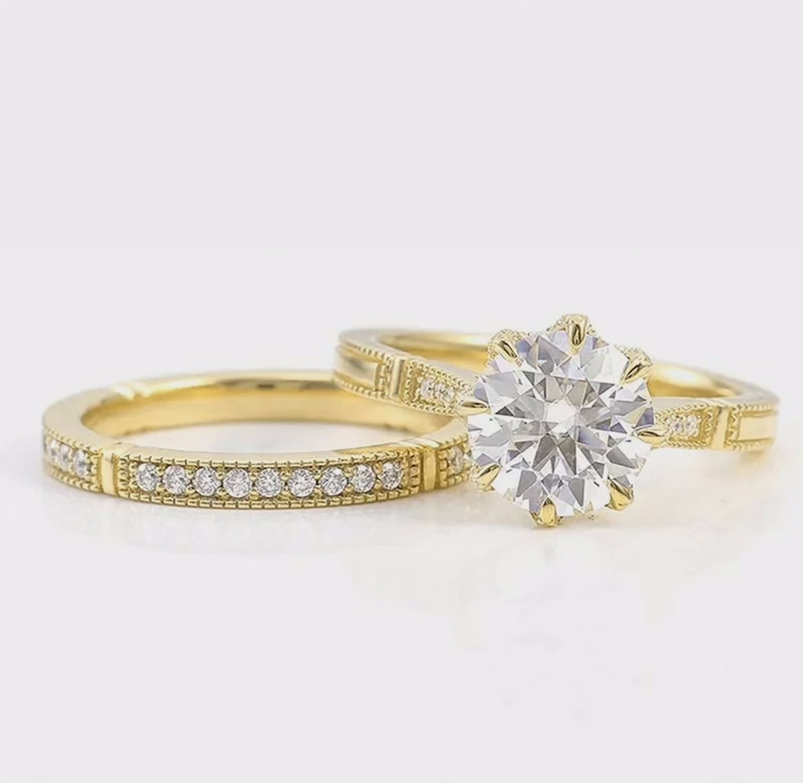 Double gold plated cubic zirconia hypoallergenic ring image