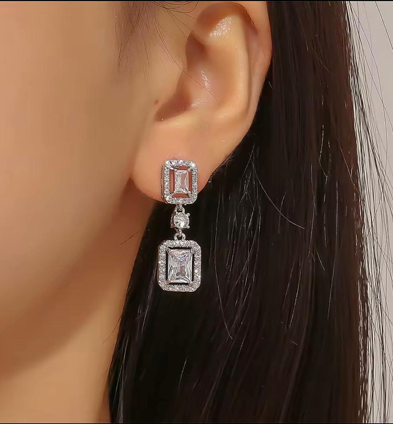 Deco Halo Emerald-Cut Drops image