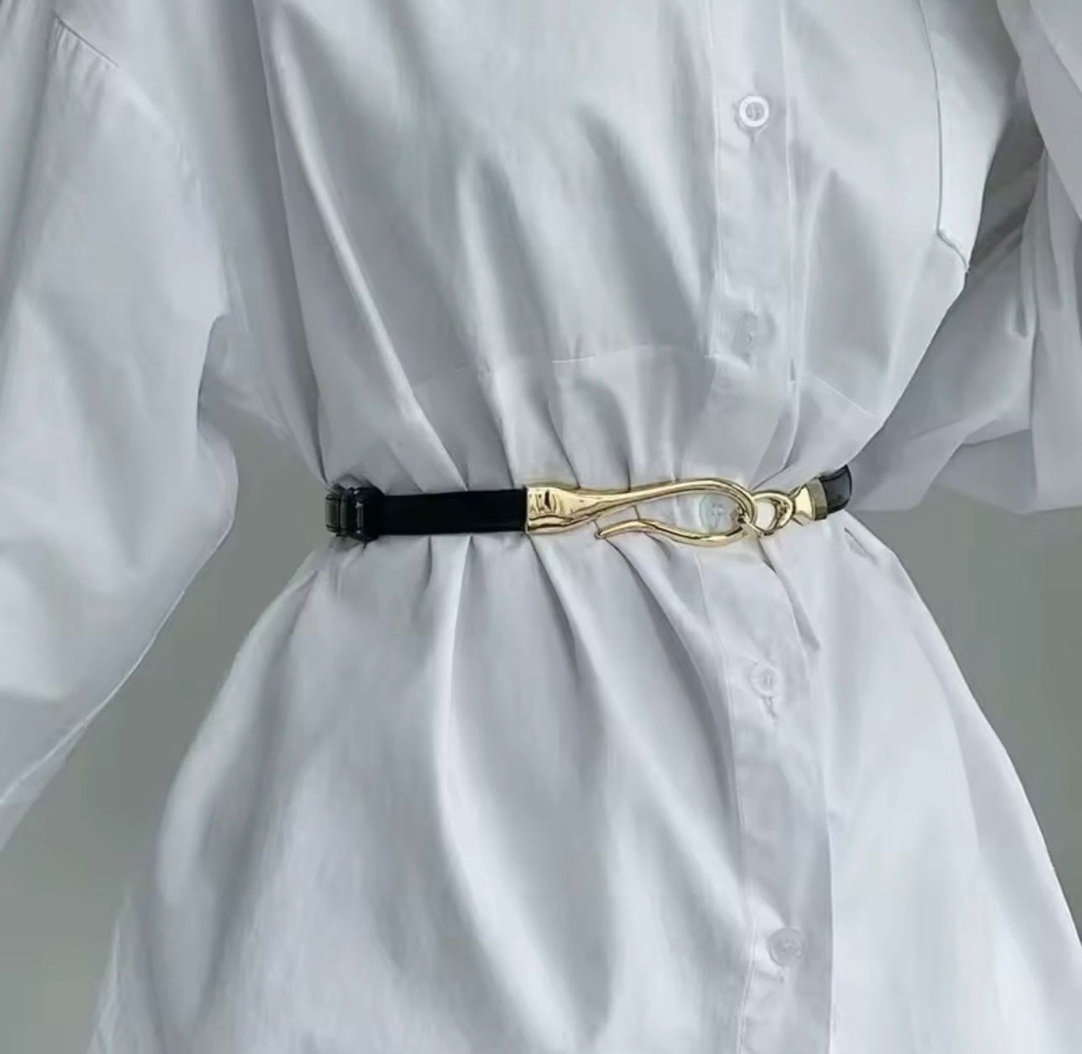 Adjustable Buckle Leather Belt image