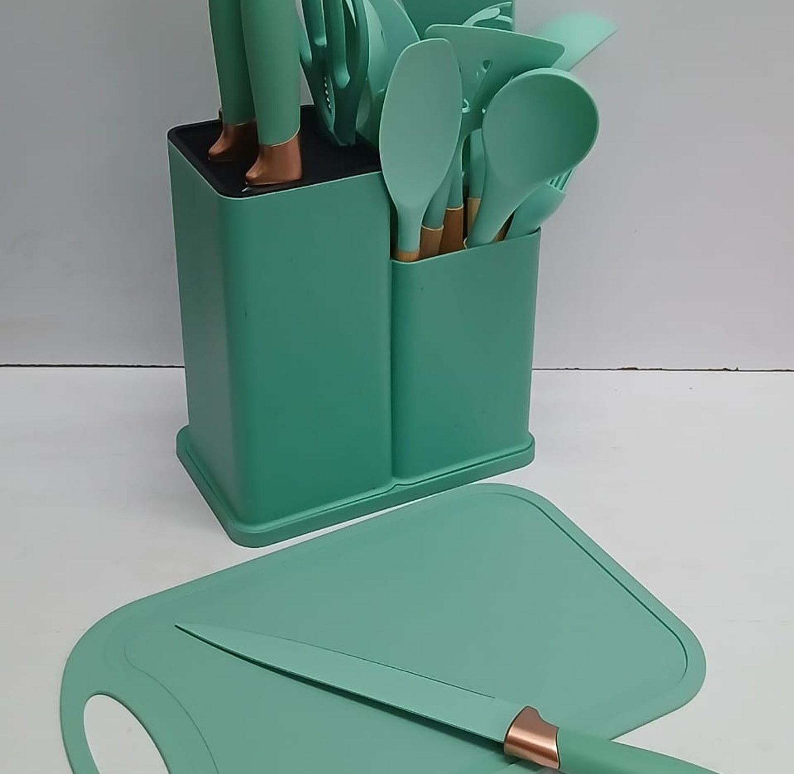 19-Piece Silicone Spoon set and Holder Kitchen Set image