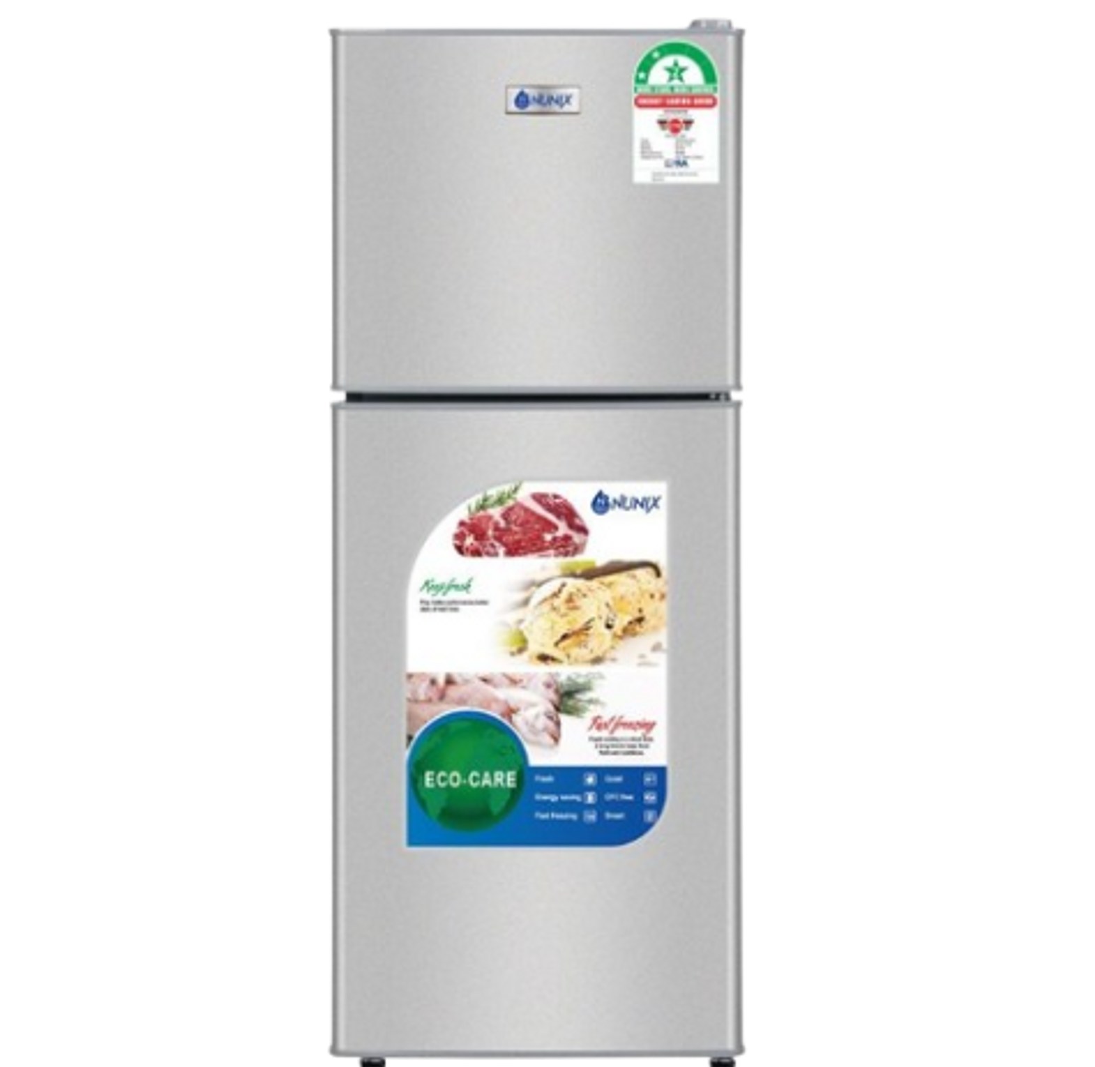 Nunix BCD-138 138L Double Door Refrigerator.  image