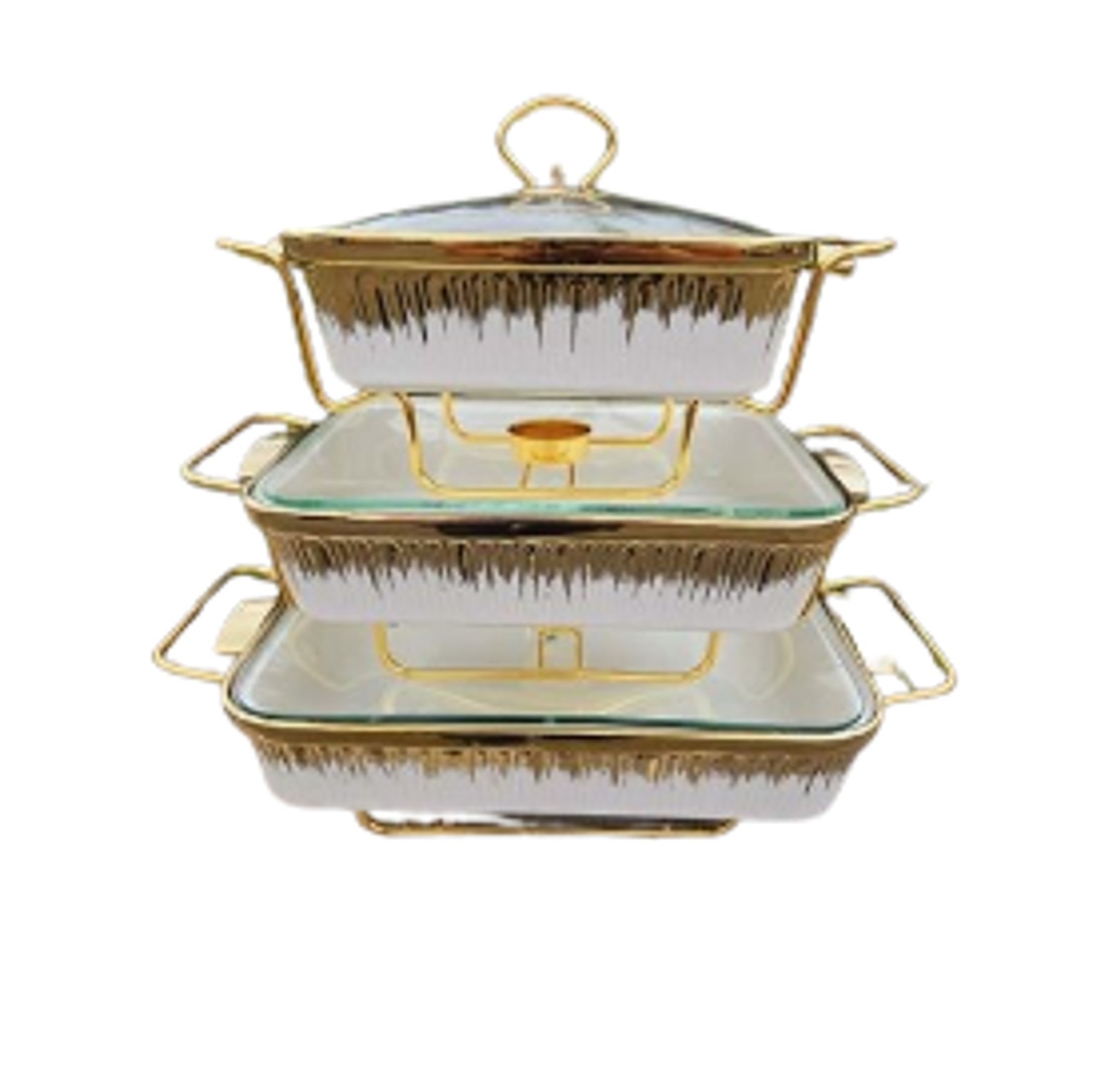 Chaffing Dishes. Best Quality 3pcs Ceramic Chaffing Dishes image