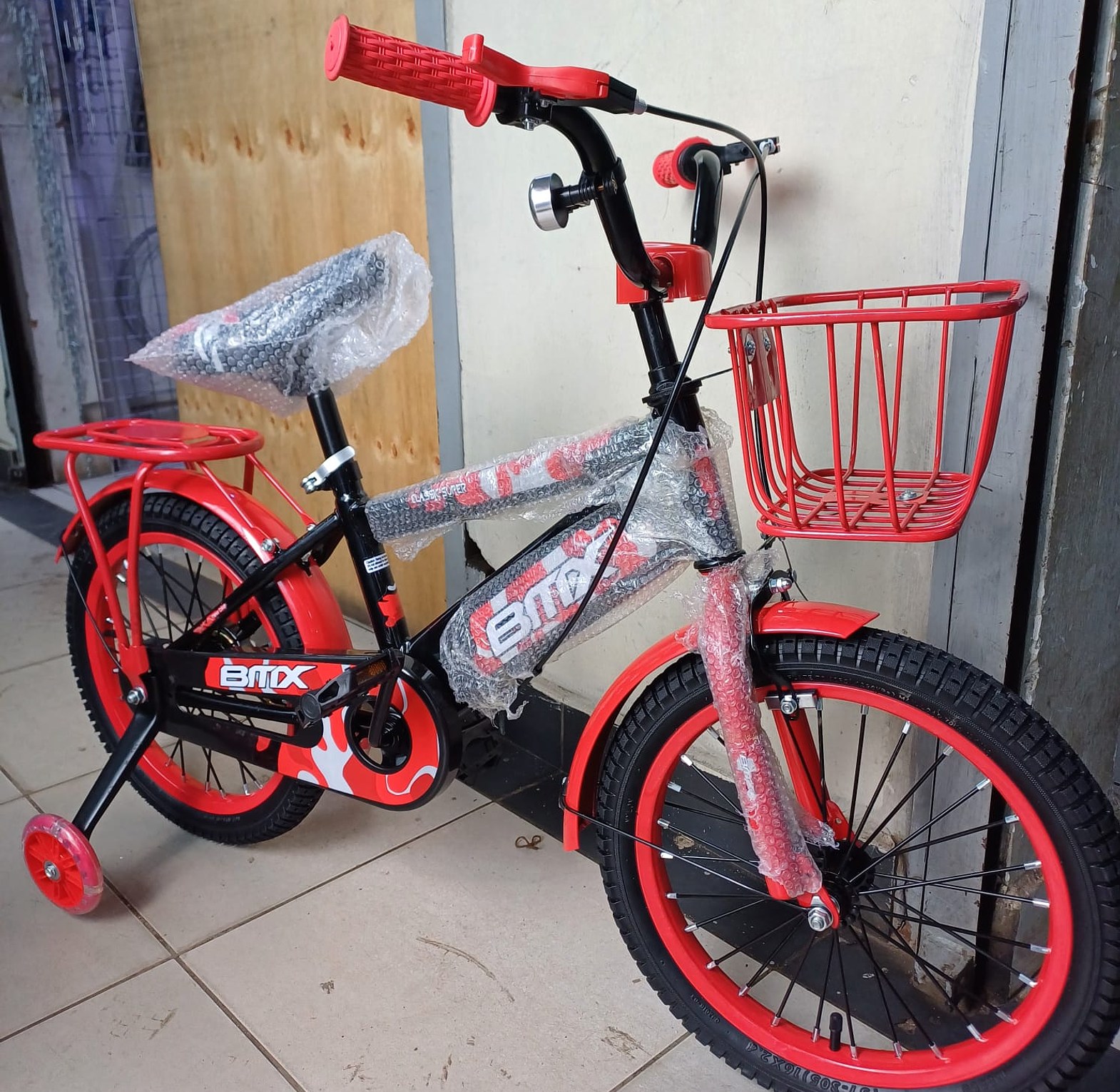 Kids Bikes . Bmx Beautiful Kids Bicycle Size 16 Between Age 5yrs to 10yrs With Trainee Wheels  image