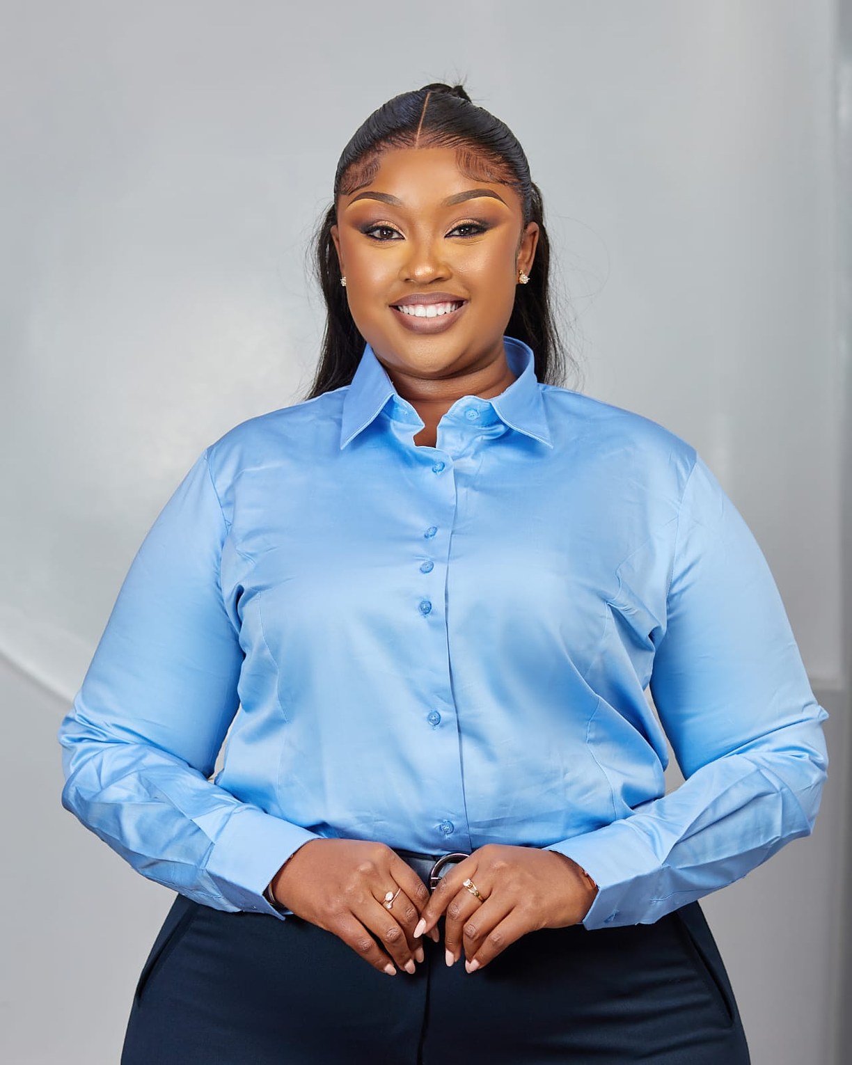 Premium Floral Blue Women’s Cotton Shirt image