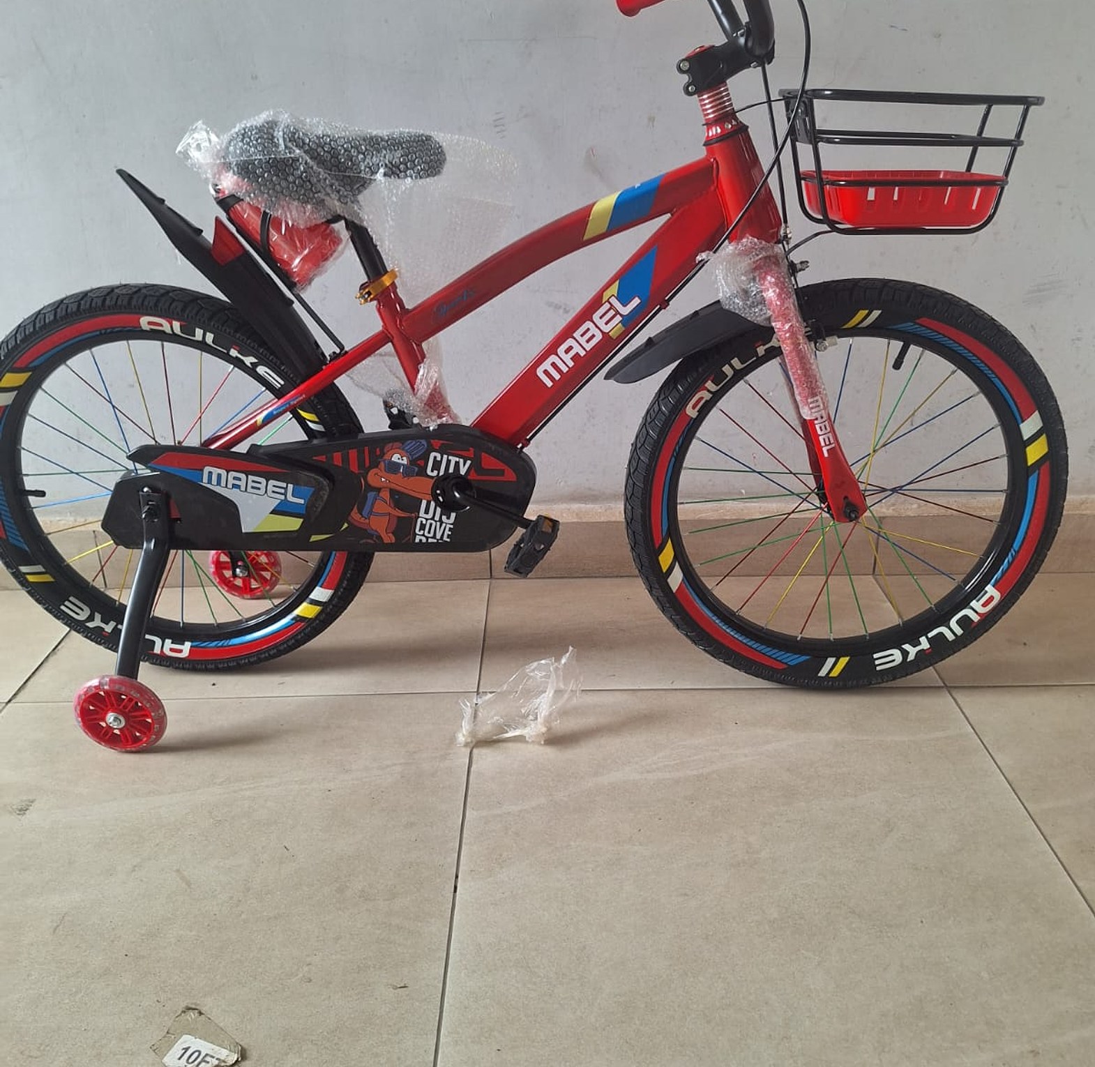 Size 20 Kids Bicycle with Training Wheels, Basket & Padded Seat  image