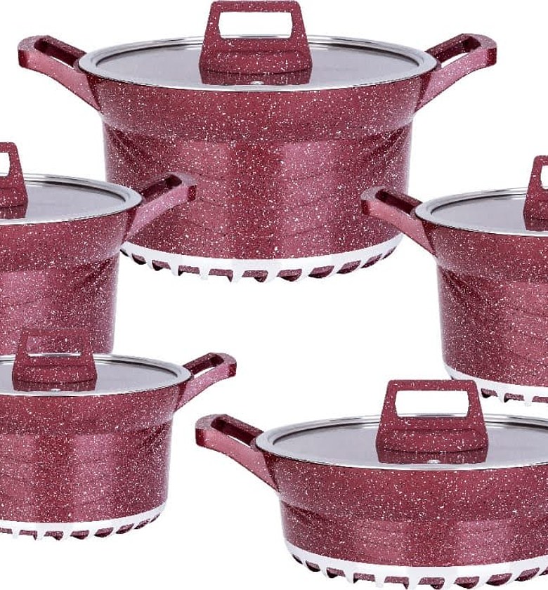 Bosch Scratch resistant granite coated pots cookware Easy clean Granite textured cookware image
