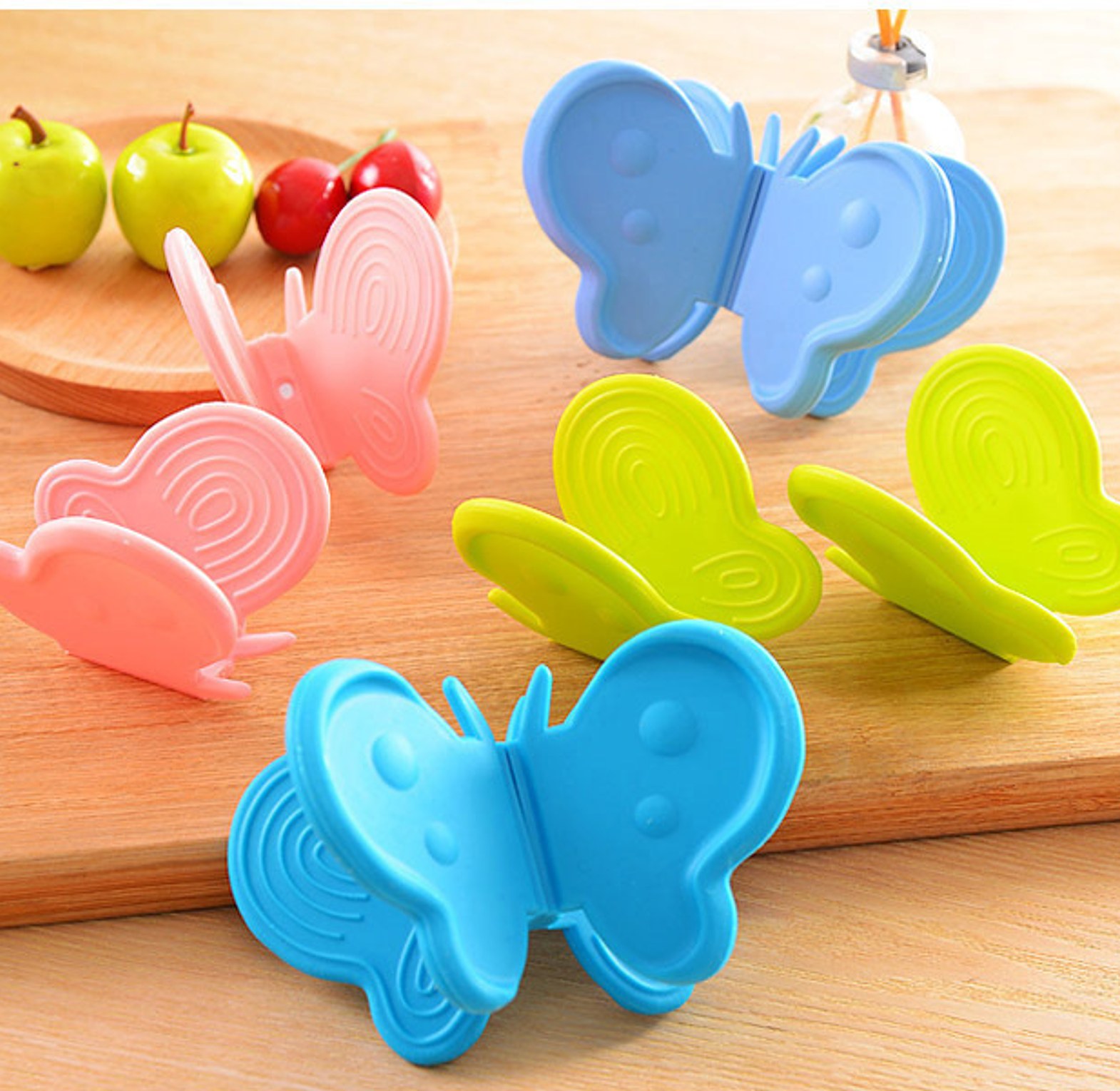 Pair Of Butterfly Pot Holders, Sufuria Holders image