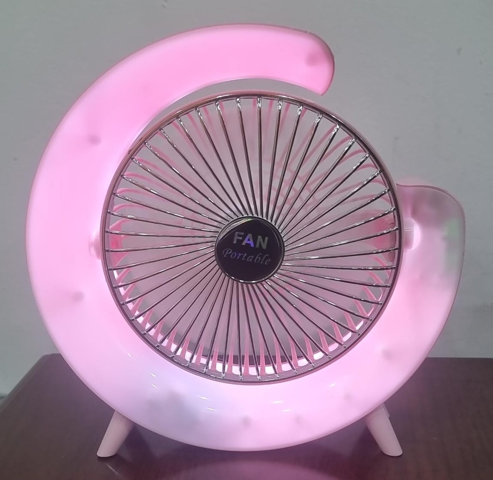 Rechargeable Portable Mini Fan With Led Night Light Table Desk image