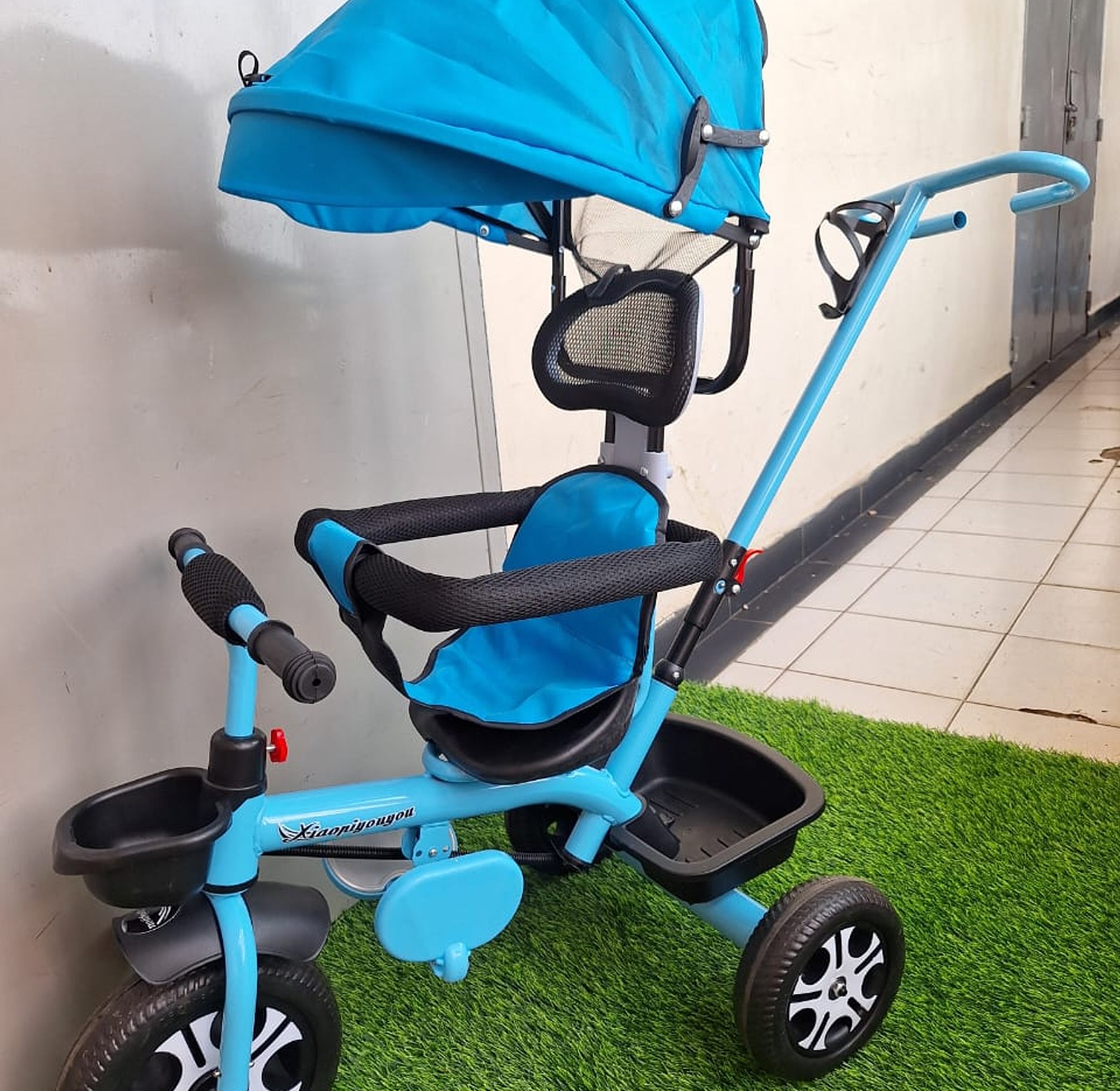 Tricycle. Tricycle with canopy Push able handle Protective side bars Kids' Tricycles Kids Bike Baby Tricycles Baby Bike Durable and Quality image