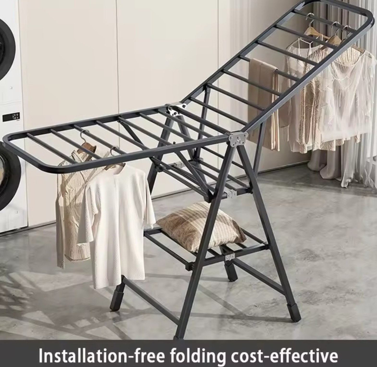 Portable Folding Clothes Drying Rack with Wheels - Space Saving Laundry Stand Nairobi Kenya image