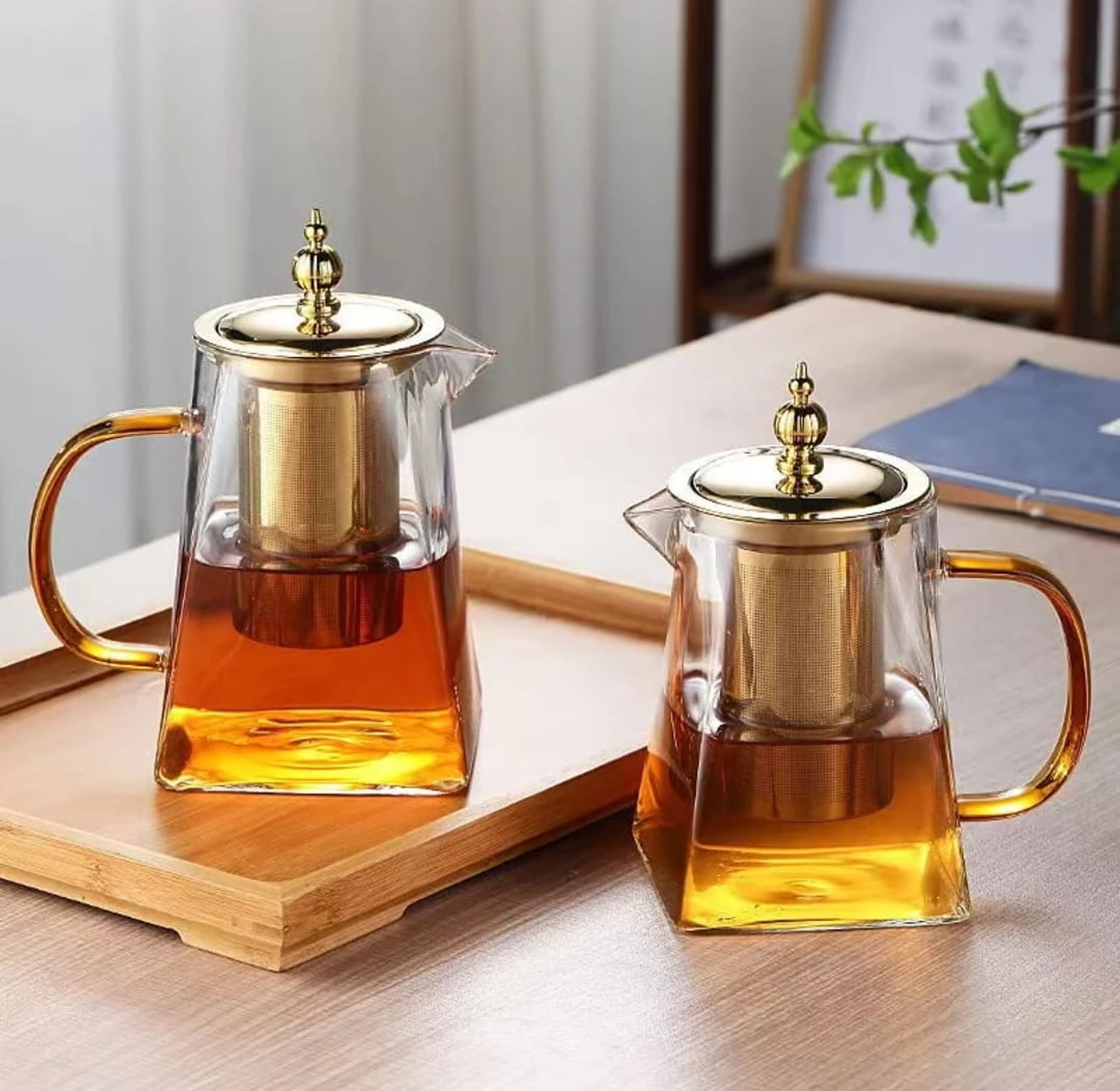 Heat-Resistant Glass Teapot with Stainless Steel Infuser image