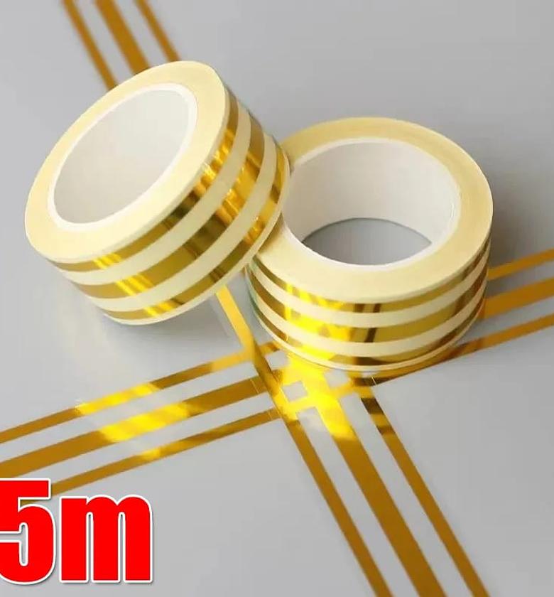 Waterproof Self Adhesive Tile Gap Tape Gold Grout Line Sticker Trim Strip for Kitchen and Bathroom Decor image