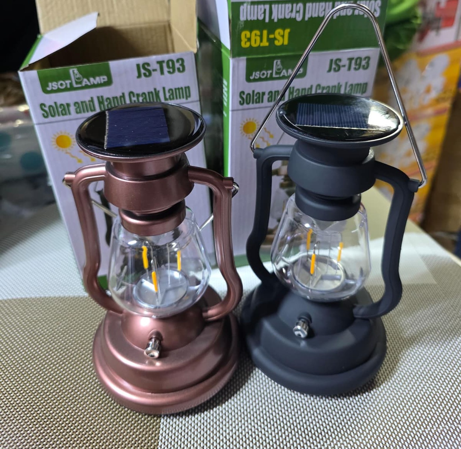 Vintage Rechargeable emergency lanterns, Rechargeable by Solar or Electricity or Manually image