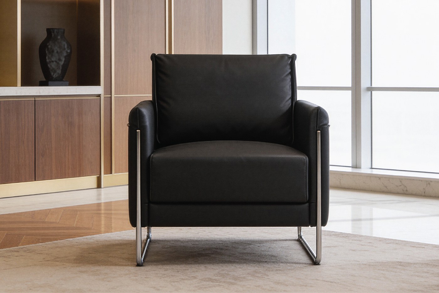 BELMONT Single Seater Leatherette Sofa image 1