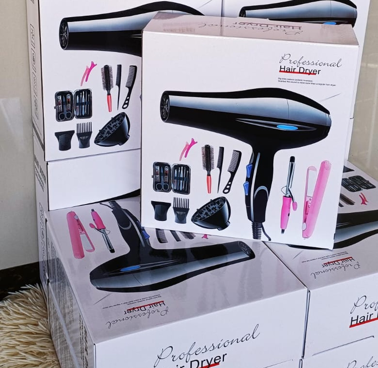Professional hair dryer. 12Pcs Professional blow dry with accessories  image