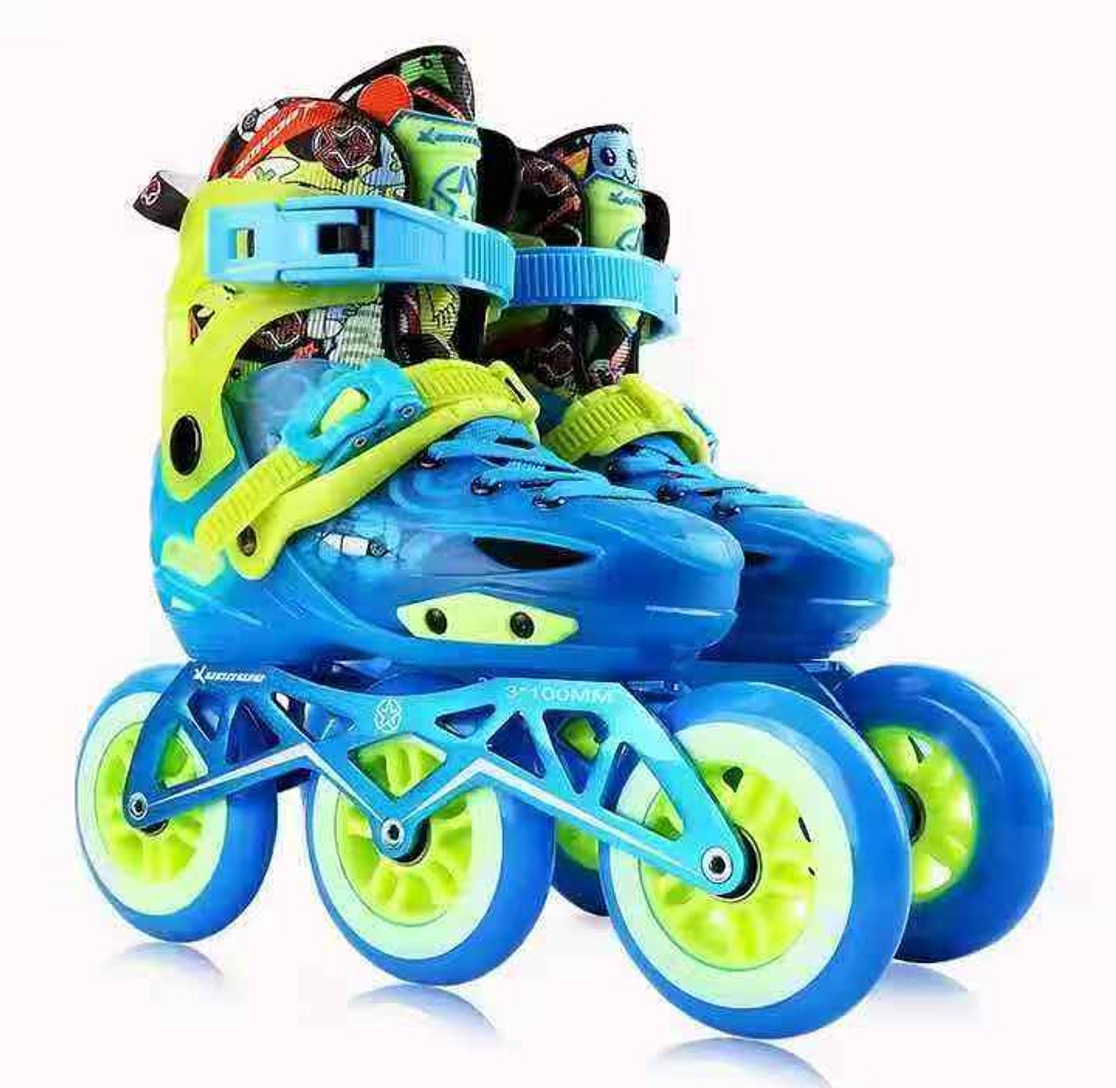 Kids and Teens Triskates Inline Skates 100mm wheels.  image