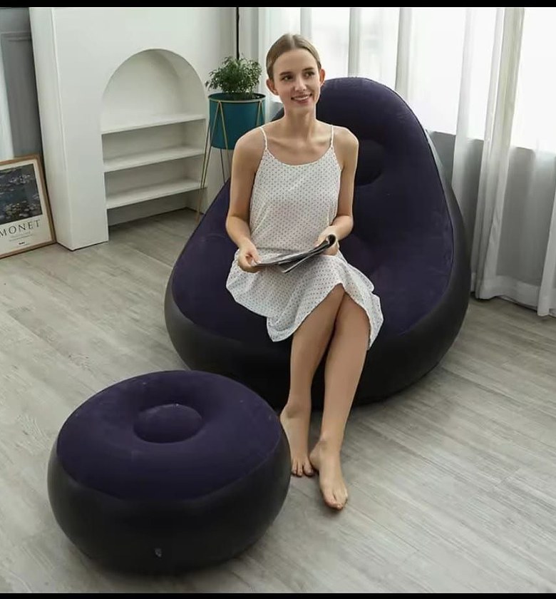 Inflatable Lazy Sofa with foot step image