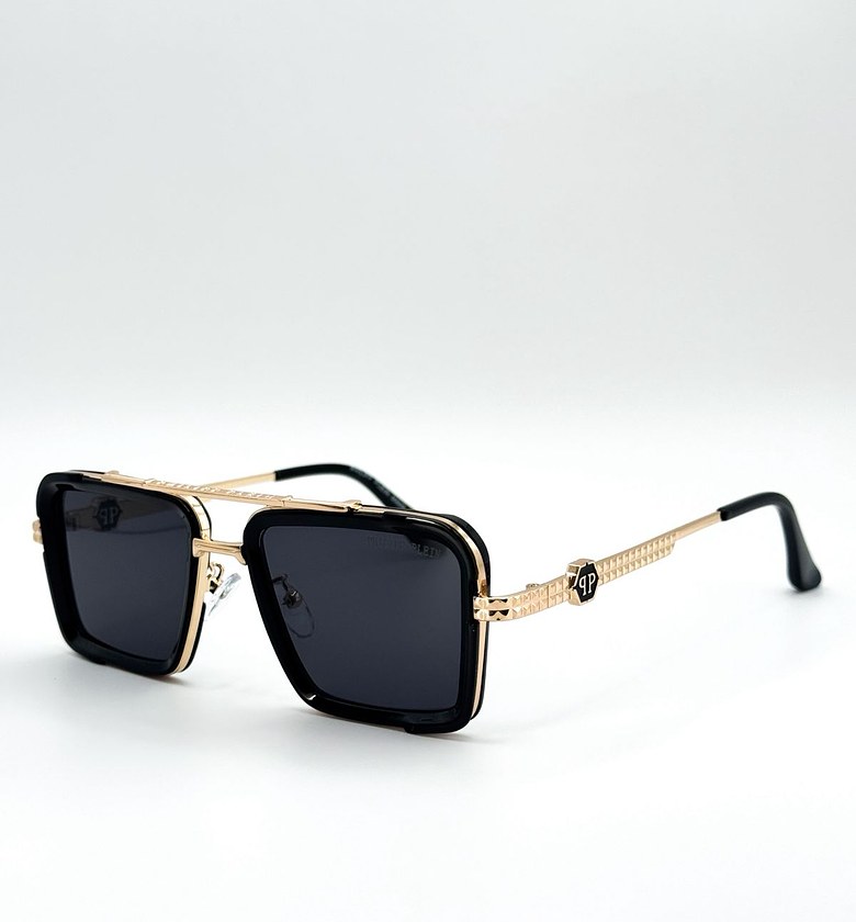 Luxury Double-Bridge Studded Metal Frame Sunglasses image