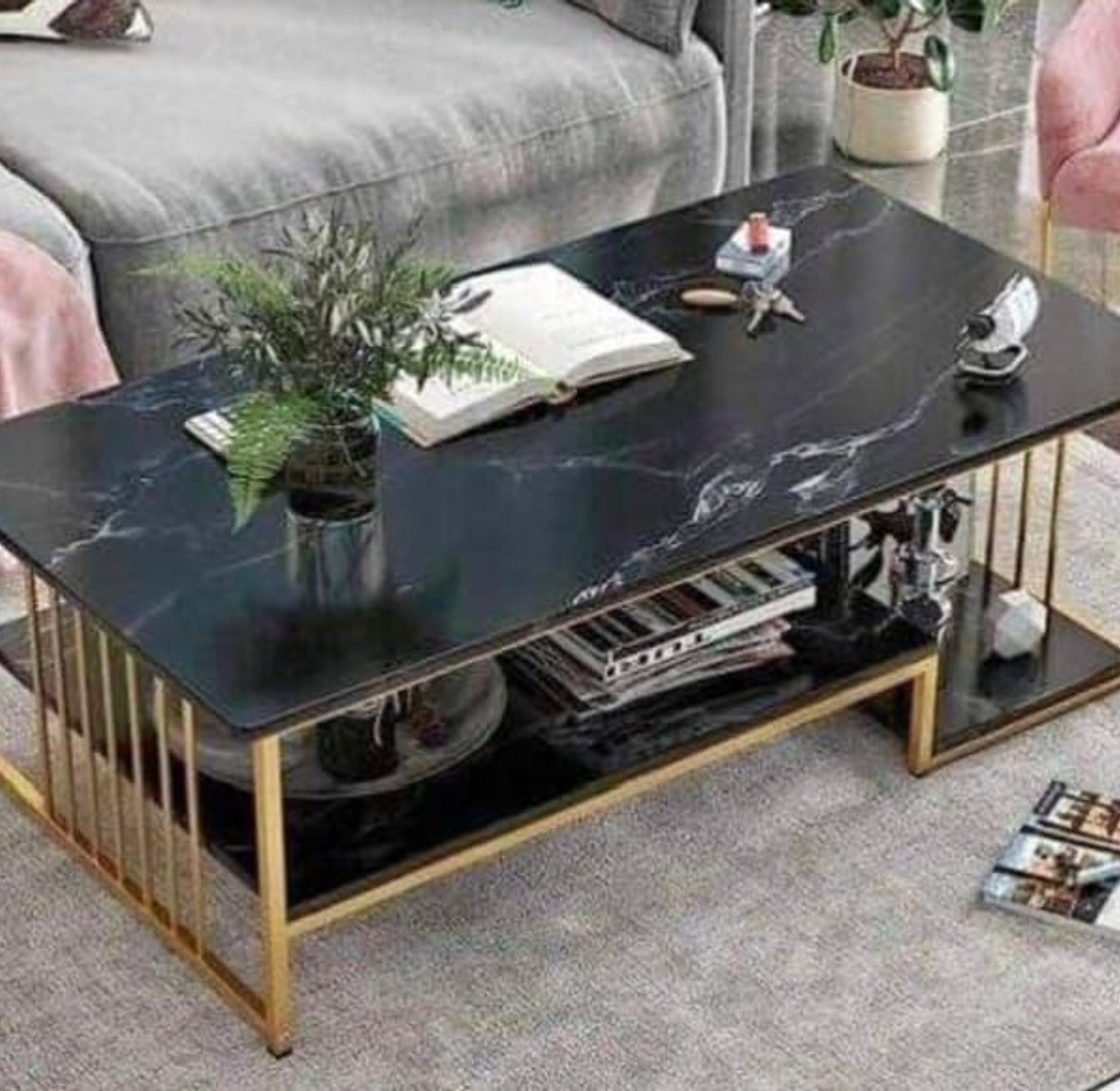 Executive White marble coffee table image