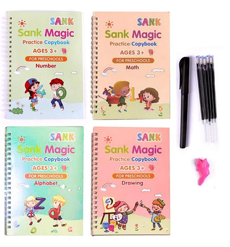 4 Piece Hand Writing Practice Books With Pen image