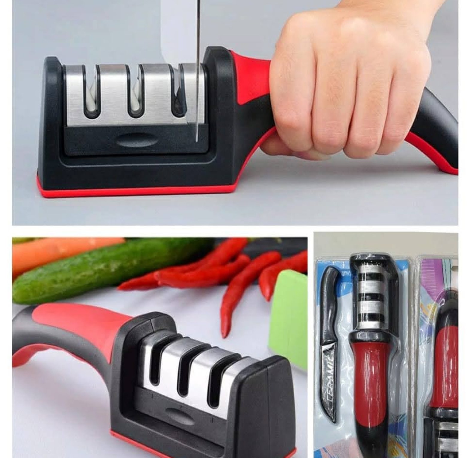 3 blades Knife Sharpeners Kitchen Sharpener Three Stages image